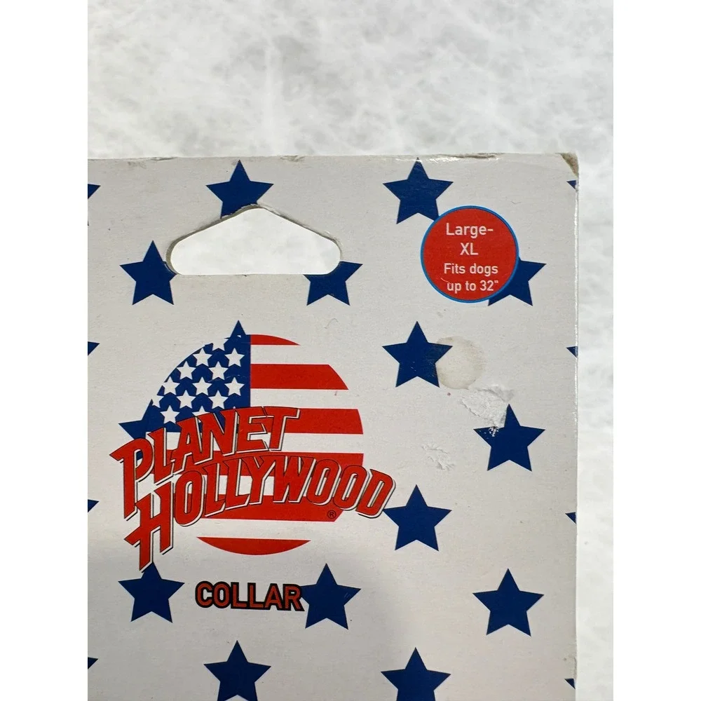Planet Hollywood Americana Dog Collar Blue‎ Red White Stars Large XL New 2 Pack